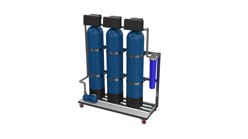 Industrial material handling skid on castors fabricated in steel